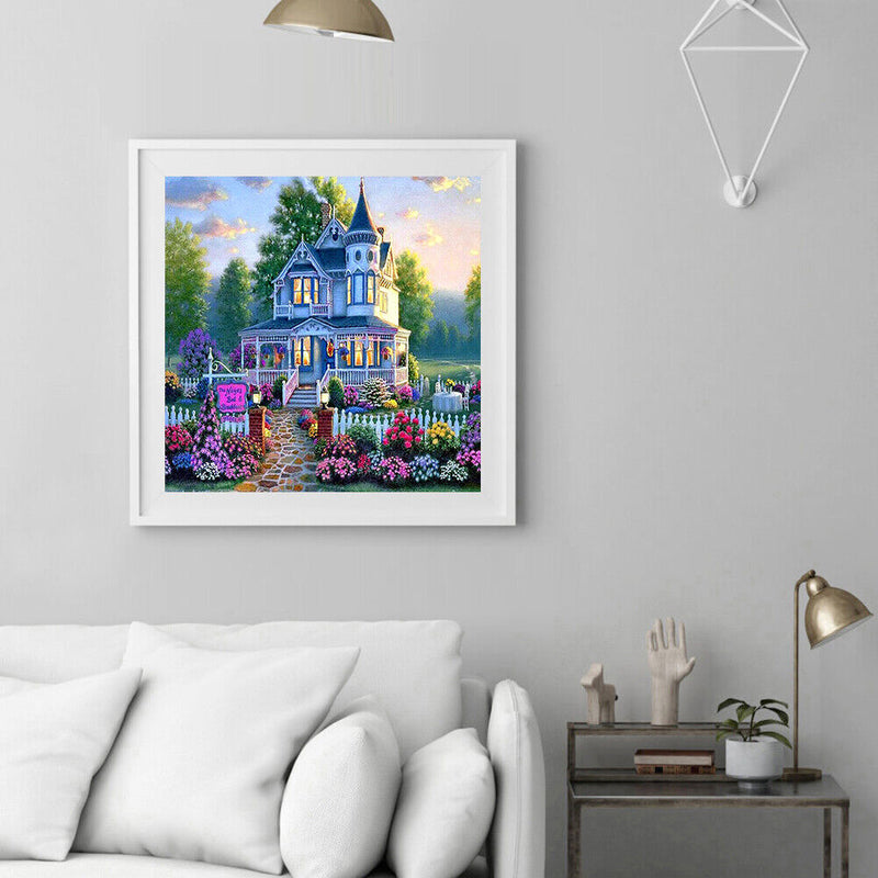 DIY Paint By Number Kit Villa Garden Landscape No Frame Home Art Decoration
