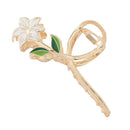 Lily Flower Hairpin Women Metal Hair Claw Barrette Headband Ponytail Crab A4Q8