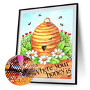 5D DIY Diamond Painting Kits Full Round Drill Bees Harvest Picture Decor (B