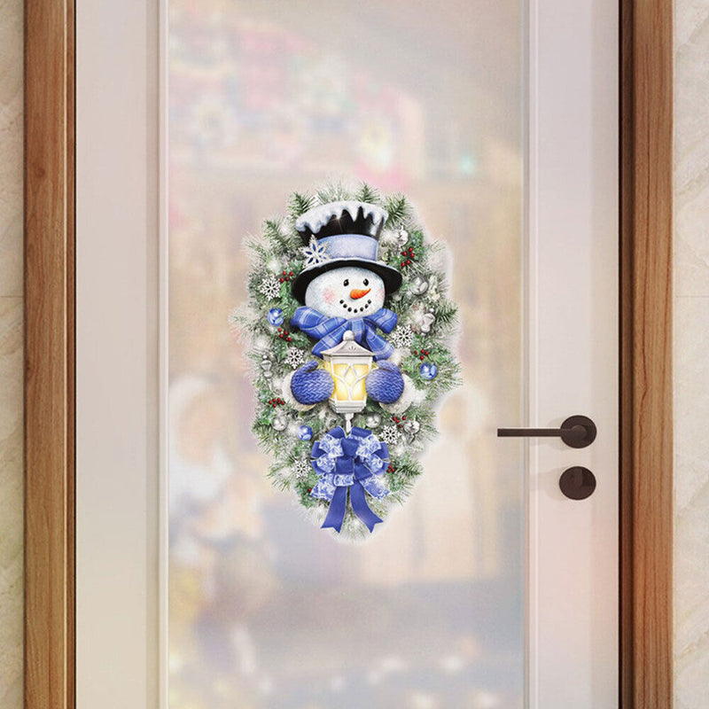 Christmas Decoration Stickers for Home Outdoor Window Snowman Wreath Xmas