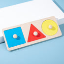 Geometric Hand Grabbing Board Wooden Jigsaw Children Educational Toys (B) Newly