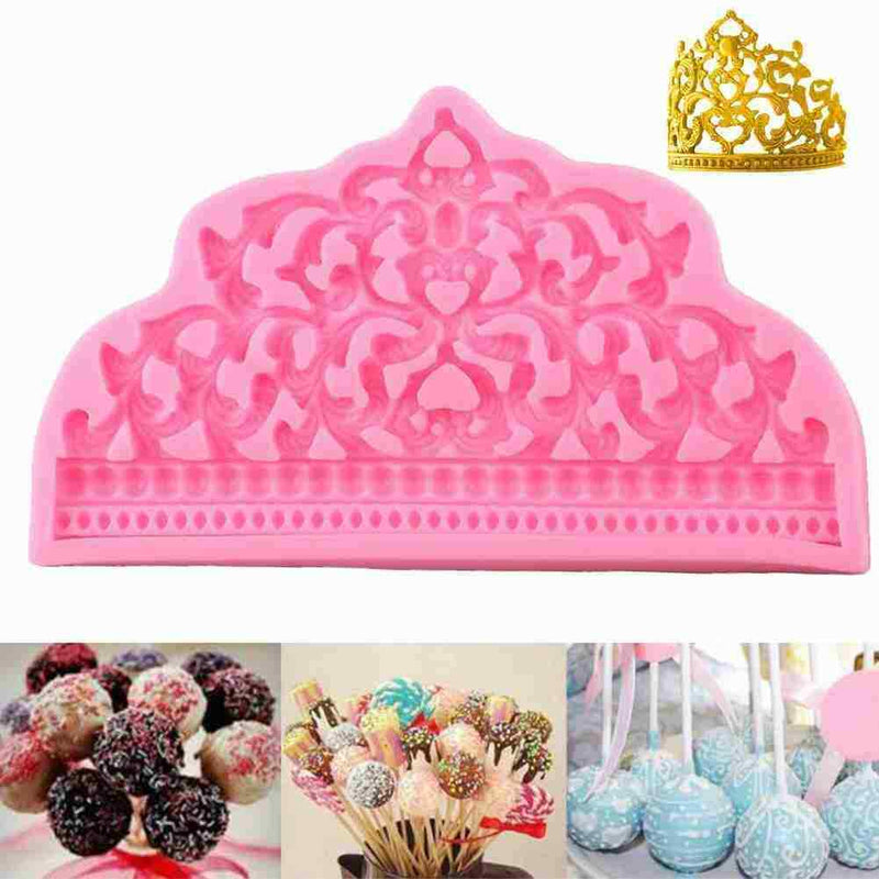 Silicone Mold Baroque Crown Sugarcraft Fondant Chocolate Decorating O H T U9V8