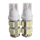 2PCS 194 168 W5W T10 9SMD-5050 LED White Light Car Tail Lamp Bulb Bright