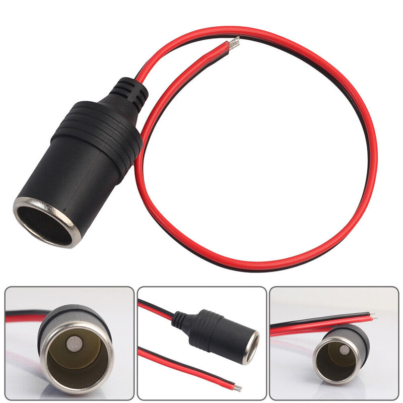 2pcs 12V 10A Max 120W Car Cigarette Lighter Charger Cable Female Male Ste