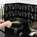 Kitchen Anti Splatter Shield Oil Splash Guard Baffle Plate Barrier (Black)
