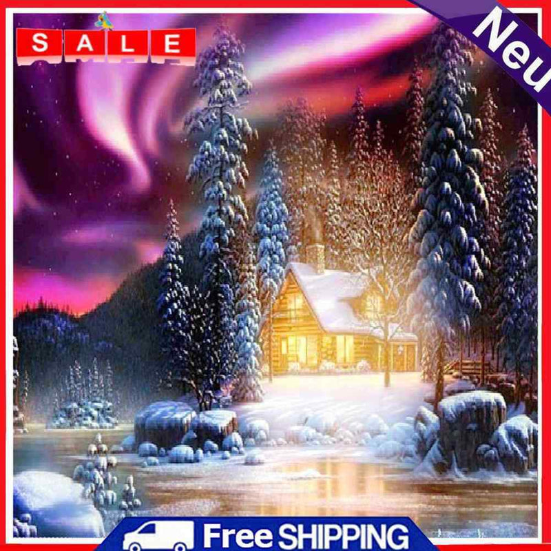 Snow House Cross Stitch 5D Full Drill DIY Diamond Painting Mosaic Embroidery Kit