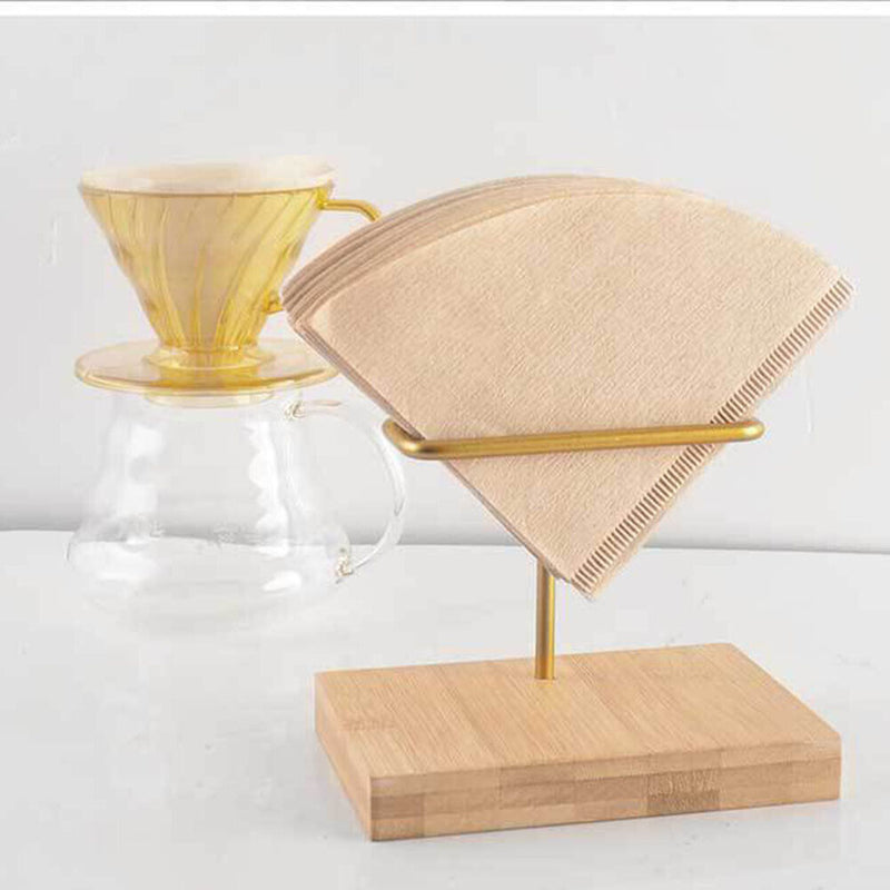 Wooden V60 Filter Paper Rack Hand Drip Coffee Filter Paper Holder Stand (A)