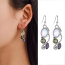 Water Drop Earrings Casual Women Moonstone Dangle Ear Hook Alloy Jewelry Gift