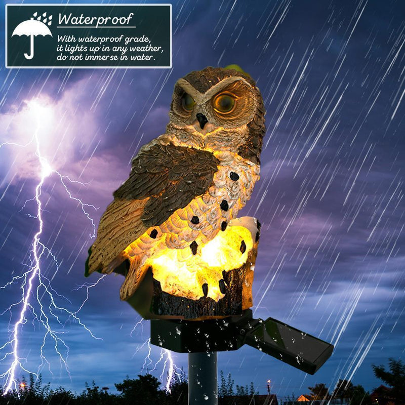 5pcs Solar Power LED Waterproof Garden Landscape Owl Lawn Ligh(Light Brown)
