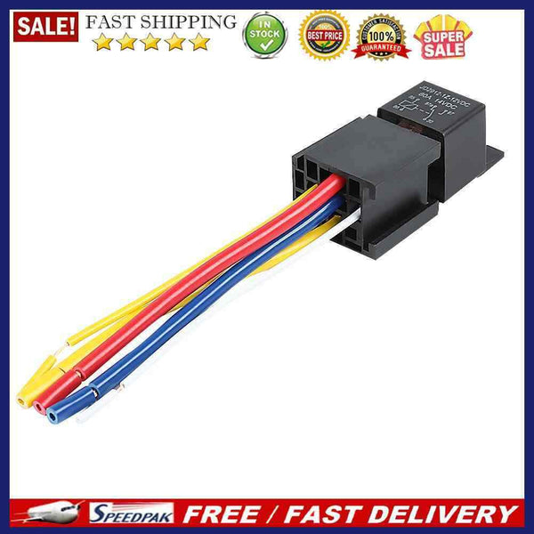 JD2912 12V DC 80A 5 Pin Relay with 5 Wire Socket Universal for Automobile C
