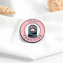 Enamel Pins Jacket Lapel Letters Badges Brooch Cat Paw Pins Stay Pawsitive