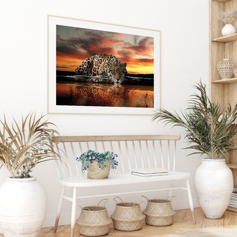 Leopard Oil Paint By Numbers DIY Picture Hand Painted Wall Art Craft Home D