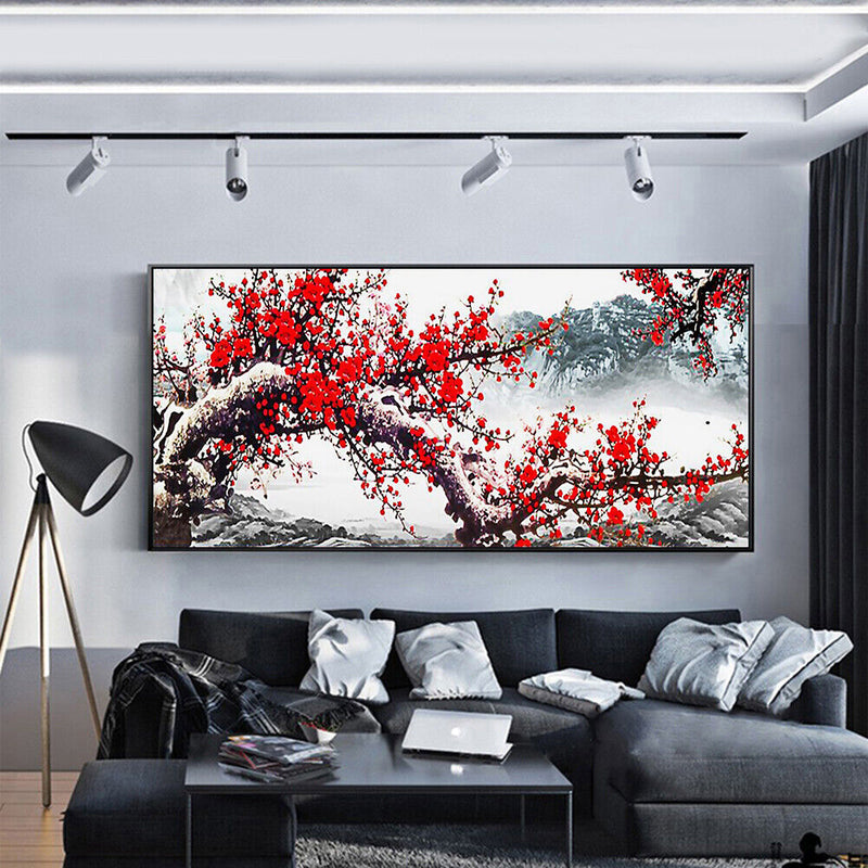 5D Full Drill Diamond Painting DIY Plum Blossom Embroidery Canvas Wall Art Decor