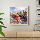 Handmade Santa Train 5D DIY Full Round Drill Drawing Kit Diamond Painting Craft