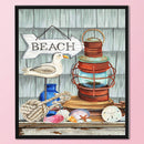 Full Embroidery Stamped Seaside Elements DIY 11CT Cotton Thread Cross Stitch