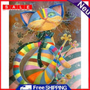 Colored DIY Arts Digital Oil Painting Colorful Cat No Frame Picture By Number