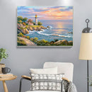 5D DIY Seaside Tower Full Square Diamond Painting Home Living Room Decoration