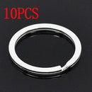 Useful Pocket 32mm Clasps Split Key Ring Keychain Chain Loop Stainless Steel