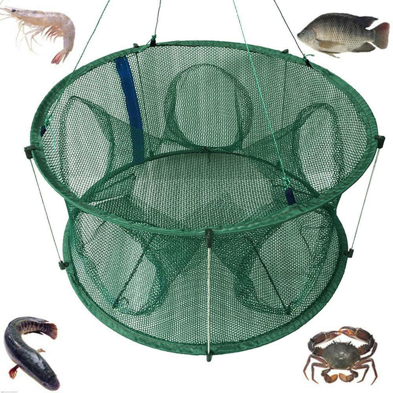 Automatic Fishing Net Trap Cage Round Shape Open For Crab Crayfish Lobster F7X0