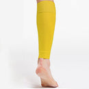 1 Pair Breathable Sports Football Shin Guard Leg Socks Pads (Yellow Adults)