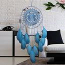 Blue Hand Hammered Dream Catcher Feather Bead Hanging Decoration Ornament