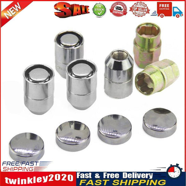 4pcs M12x1.5 Lug Nuts 12mmx1.25 Anti Theft Wheel Nuts + 2 Keys Universal Newly