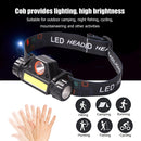 Outdoor COB Floodlight USB Rechargeable Strong Headlamp Torch (Induction)