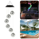 Mirror Ball Waterproof LED Solar Windbell Lights Lawn Lamps Wind Chimes Lights