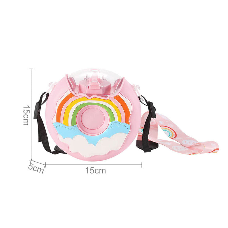 Donut Water Bottle - BPA Free & Leak Proof Sports Cup with Straw for Kids 3