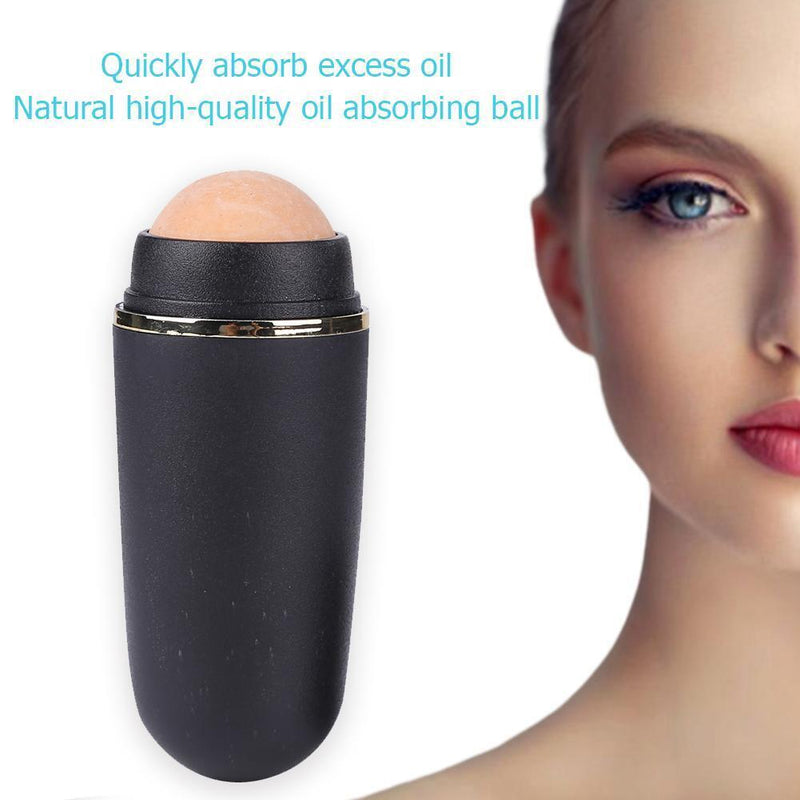 Face Oil Absorbing Roller Volcanic Stone Summer Blemish Remove Ball (Black)