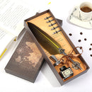 Calligraphy Feather Dip Pen Writing Ink Quill Fountain Pen Set (Yellow)