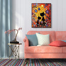Two Cats Oil Painting By Numbers DIY Paints Drawing On Canvas for Child