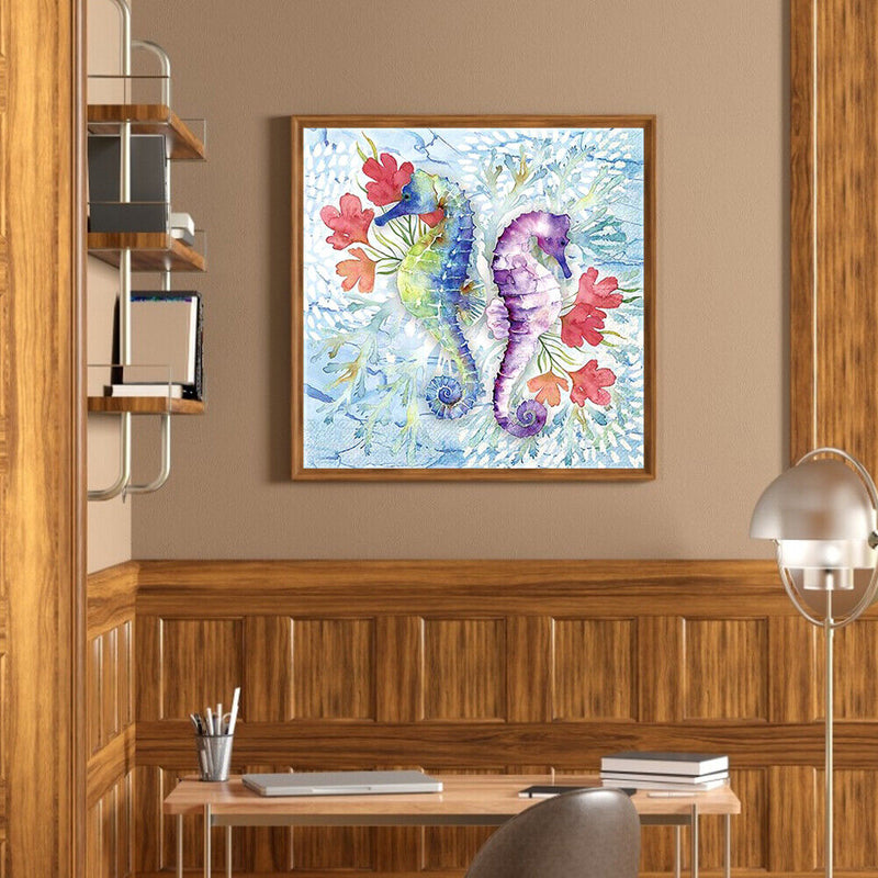 5D DIY Seahorse Full Round Drill Diamond Painting Kit Mosaic Craft (E797) Newly