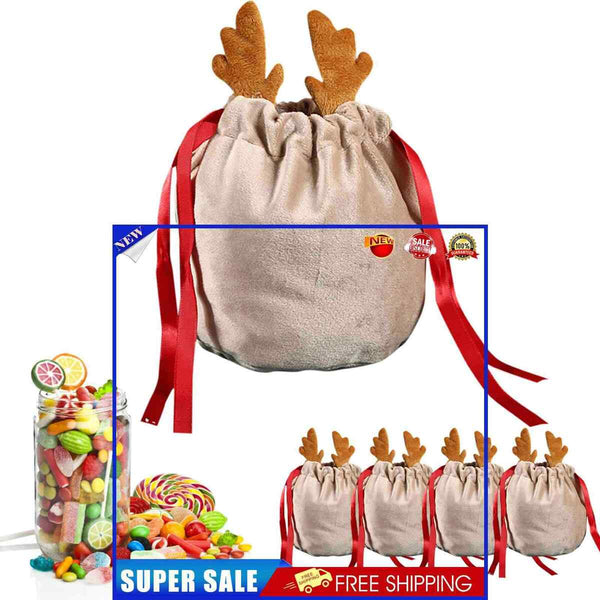 #A 5pcs Drawstring Goodie Bag Soft Candy Packing Holders Festive Party Decorat