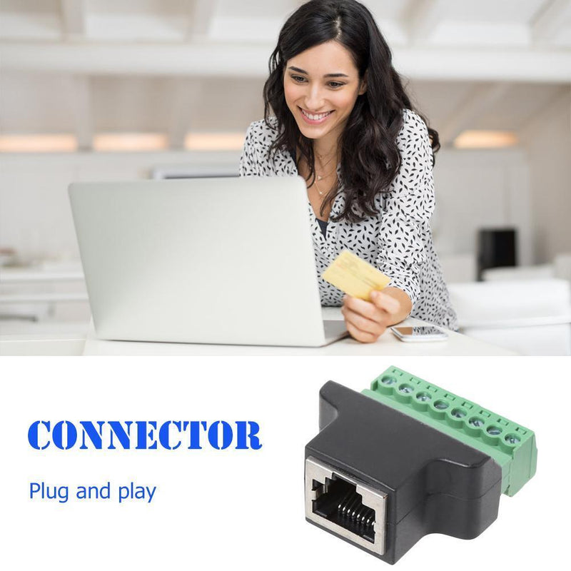 RJ45 Ethernet Female to 8 Pin Screw Terminal Adapter Connector for CCTV DVR