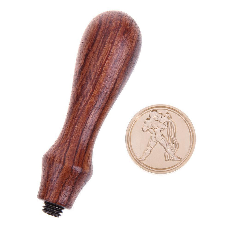 12 Constellations DIY Retro Wood Stamp Customs Sealing Wax Seal/Aquarius