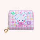 PU Leather ID Bag Square Coin Purses Cash Organizer Multi-card Short Car Holder