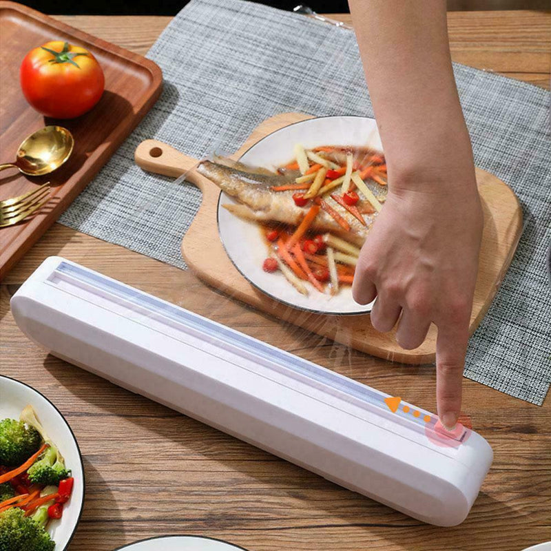 Food Wrap dispenser Foil Cling Film Roll Baking Parchment Holder Plastic M4N1