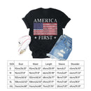 Independence Day Print USA Flag Tea T-Shirt (Black S)
