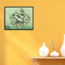 Painting By Numbers DIY White Rose Hand Painted Canvas Oil Picture Wall Decor