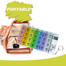 28 Grids Timer Medicine Box Pill Case LED Reminder Weekly Tablet Dispenser Clock