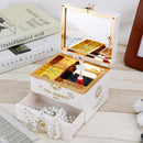 Classic Rotating Dancer Piano Music Box Clockwork Jewelry Boxes (White) Newly