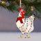 #A Chicken Christmas Hanging Decorations Decorative Wooden Holiday Decor 4pcs Gi