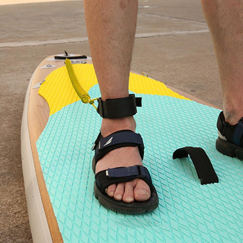 10 Feet Coiled SUP Leash Stand Up Paddle Board Surfboard Leash (Yellow)