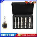 5pcs Damaged Screw Extractor Drill Bit Set Broken Bolt Remover + Drill Chuck