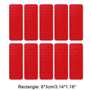 10pcs Car Reflective Stickers Warning Strip Safety Tapes (Rectangle)(Red)