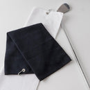 Golf Towel Sports Running Yoga Cleaning Towels with Buckle Clip (Black) Newly