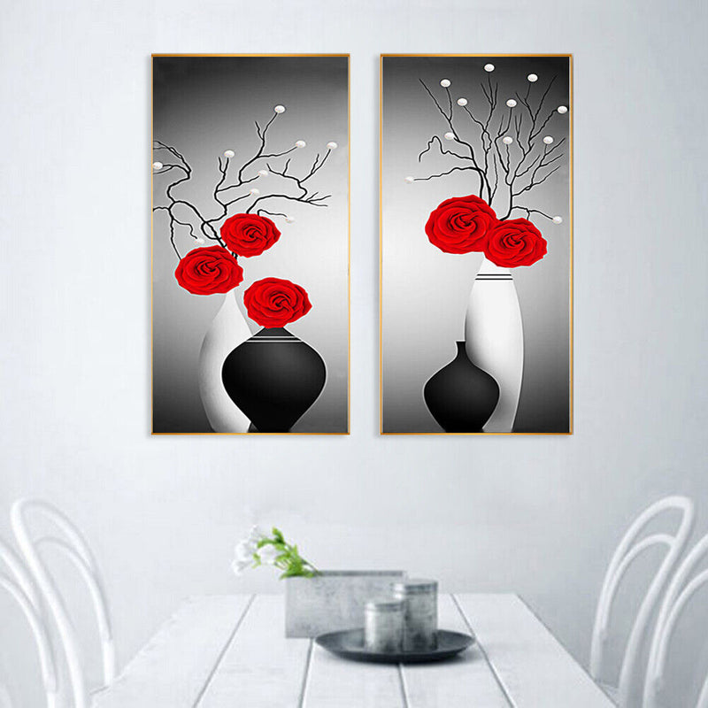Diamond Painting 2 Panel 5D DIY Special Shaped Flower Vase Cross Stitch Cra