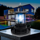 Lighthouse Solar LED Light 360 Degree Rotating Lamp Beacon Garden Yard Decor