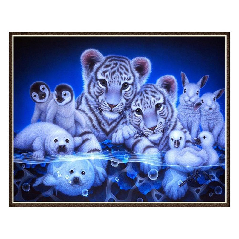 Animal Round Diamond Painting Embroidery DIY Needlework Cross Stitch Set
